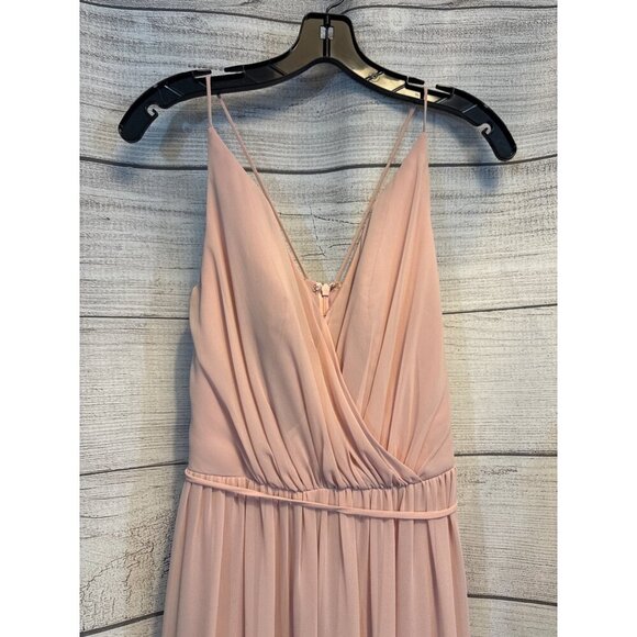 Jim Hjelm Occasions Pink Chiffon Sleeveless Dress Size 10 - Picture 2 of 5